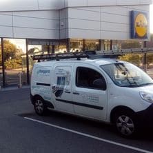Pose de film solaire extérieur Lidl Besançon